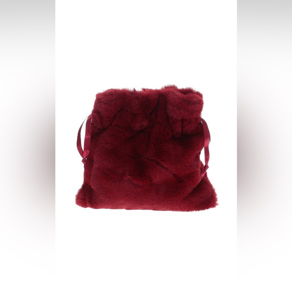 Mini Purse - red faux fur | Tie slouch closure - Picture 2 of 3